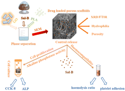 Graphical abstract: Preparation and sustained-release properties of poly(lactic acid)/graphene oxide porous biomimetic composite scaffolds loaded with salvianolic acid B