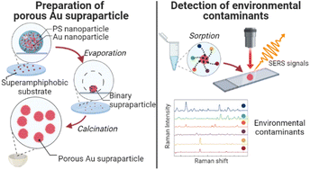 Graphical abstract: Highly porous gold supraparticles as surface-enhanced Raman spectroscopy (SERS) substrates for sensitive detection of environmental contaminants