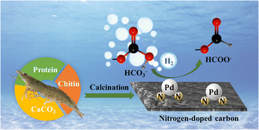 Graphical abstract: Palladium nanoparticles on chitin-derived nitrogen-doped carbon materials for carbon dioxide hydrogenation into formic acid