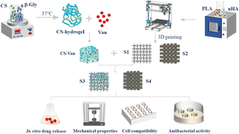 Graphical abstract: Chitosan-vancomycin hydrogel incorporated bone repair scaffold based on staggered orthogonal structure: a viable dually controlled drug delivery system