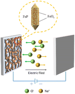 Graphical abstract: The electrosorption behavior of shuttle-like FeP: performance and mechanism