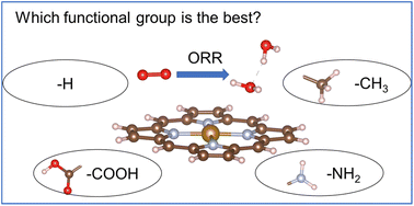 Graphical abstract: Effects of functional groups in iron porphyrin on the mechanism and activity of oxygen reduction reaction