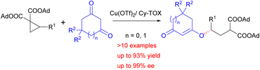 Graphical abstract: Asymmetric ring-opening reactions of donor–acceptor cyclopropanes with 1,3-cyclodiones