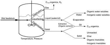 Graphical abstract: Hydrothermal liquefaction of plastics: a survey of the effect of reaction conditions on the reaction efficiency