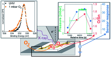 Graphical abstract: Direct in situ spectroscopic evidence of the crucial role played by surface oxygen vacancies in the O2-sensing mechanism of SnO2