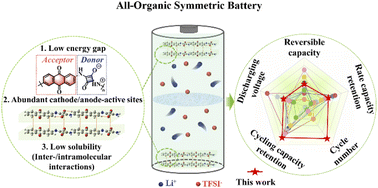 Graphical abstract: Molecular structure design of planar zwitterionic polymer electrode materials for all-organic symmetric batteries