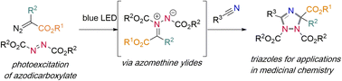 Graphical abstract: Photochemical synthesis of 1,2,4-triazoles via addition reaction of triplet intermediates to diazoalkanes and azomethine ylide intermediates