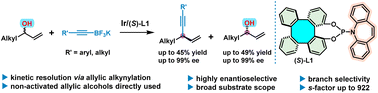 Graphical abstract: Iridium-catalyzed enantioselective alkynylation and kinetic resolution of alkyl allylic alcohols