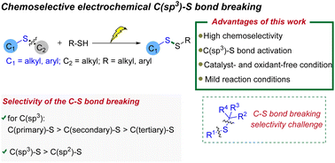 Graphical abstract: Electrochemical radical-mediated selective C(sp3)–S bond activation