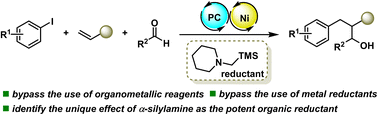 Graphical abstract: Three-component reductive conjugate addition/aldol tandem reaction enabled by nickel/photoredox dual catalysis