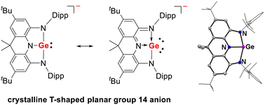Graphical abstract: A crystalline T-shaped planar group 14 anion
