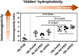 Graphical abstract: Hidden hydrophobicity impacts polymer immunogenicity