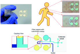Graphical abstract: A wearable paper-integrated microfluidic device for sequential analysis of sweat based on capillary action