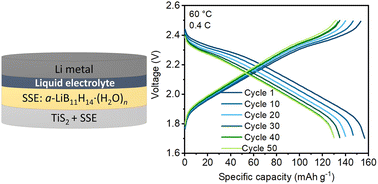 Graphical abstract: Hydrated lithium nido-boranes for solid–liquid hybrid batteries