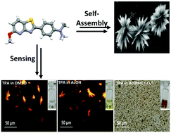 Graphical abstract: A new aggregation induced emission enhancement (AIEE) dye which self-assembles to panchromatic fluorescent flowers and has application in sensing dichromate ions