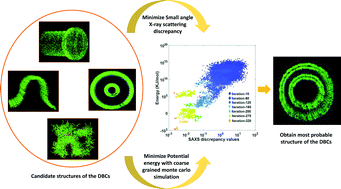 Graphical abstract: SAXS-guided unbiased coarse-grained Monte Carlo simulation for identification of self-assembly nanostructures and dimensions