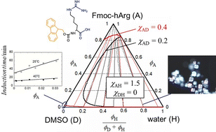Graphical abstract: Unique phase behaviour and self-assembly of a lysine derivative, Fmoc-homoarginine, in water–DMSO mixtures
