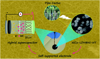 Graphical abstract: Hierarchical pipe cactus-like Ni/NiCo-LDH core–shell nanotube networks as a self-supported battery-type electrode for supercapacitors with high volumetric energy density