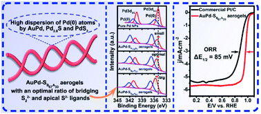 Graphical abstract: S-doped AuPd aerogels as high efficiency catalysts for the oxygen reduction reaction by balancing the ratio between bridging S22− and apical S2− ligands