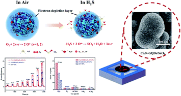 Graphical abstract: Co,N-doped GQDs/SnO2 mesoporous microspheres exhibit synergistically enhanced gas sensing properties for H2S gas detection