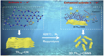 Graphical abstract: Manipulation of n → π* electronic transitions via implanting thiophene rings into two-dimensional carbon nitride nanosheets for efficient photocatalytic water purification