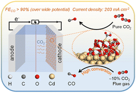 Graphical abstract: Electroreduction of CO2 to CO over wide potential window by in situ electrodeposited CdCO3/Cd-CP electrocatalysts
