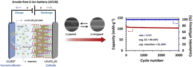 Graphical abstract: Li+-intercalated carbon cloth for anode-free Li-ion batteries with unprecedented cyclability