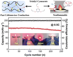 Graphical abstract: Triallyl cyanurate copolymerization delivered nonflammable and fast ion conducting elastic polymer electrolytes