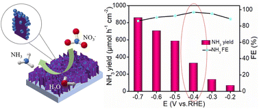 Graphical abstract: FeS2@TiO2 nanobelt array enabled high-efficiency electrocatalytic nitrate reduction to ammonia