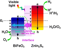 Graphical abstract: Synergizing the internal electric field and ferroelectric polarization of the BiFeO3/ZnIn2S4 Z-scheme heterojunction for photocatalytic overall water splitting