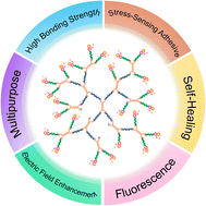 Graphical abstract: An ion-terminated hyperbranched polymer towards multipurpose adhesive with record-high bonding strength and sensitive stress-sensing