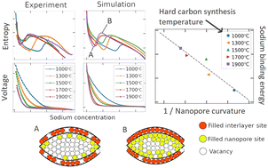 Graphical abstract: Sodiation energetics in pore size controlled hard carbons determined via entropy profiling