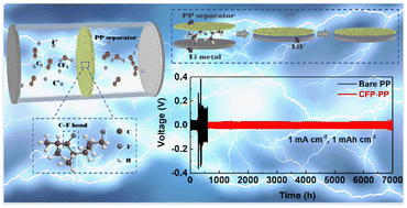 Graphical abstract: A CF4 plasma functionalized polypropylene separator for dendrite-free lithium metal anodes