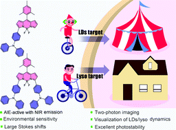 Graphical abstract: Engineering BODIPY-based near-infrared nanoparticles with large Stokes shifts and aggregation-induced emission characteristics for organelle specific bioimaging