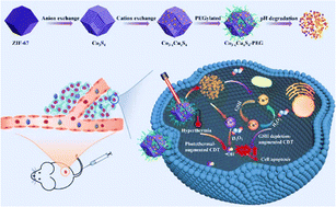 Graphical abstract: A hollow Co3−xCuxS4 with glutathione depleting and photothermal properties for synergistic dual-enhanced chemodynamic/photothermal cancer therapy