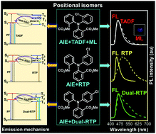 Graphical abstract: Achieving diversified emissive behaviors of AIE, TADF, RTP, dual-RTP and mechanoluminescence from simple organic molecules by positional isomerism