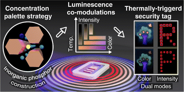 Graphical abstract: Concentration palette enabling temperature-responsive luminescence co-modulations of inorganic phosphors for a thermally triggered security tag