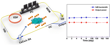 Graphical abstract: Mode-locking pulse generation based on lead-free halide perovskite CsCu2I3 micro-rods with high stability