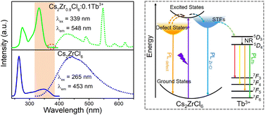 Graphical abstract: Energy transfer from self-trapped excitons to rare earth ions in Cs2ZrCl6 perovskite variants