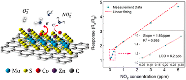 Graphical abstract: Room-temperature sensing performance of binary Co–Zn doped MoS2/graphite composites toward ppb-level NO2