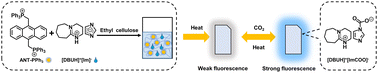 Graphical abstract: An in situ, reversible fluorescent paper sensor for selective detection of ambient CO2