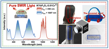 Graphical abstract: Blue-light-excitable pure and efficient short-wave infrared luminescence via Cr3+ → Yb3+ energy transfer in a KYbP2O7:Cr3+ phosphor