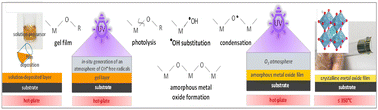 Graphical abstract: In situ photogenerated hydroxyl radicals in the reaction atmosphere for the accelerated crystallization of solution-processed functional metal oxide thin films