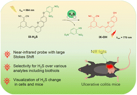 Graphical abstract: A near-infrared fluorescent probe for detecting hydrogen sulfide with high selectivity in cells and ulcerative colitis in mice