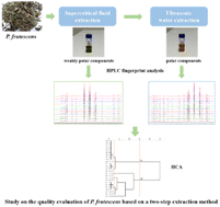Graphical abstract: Comprehensive HPLC fingerprint analysis based on a two-step extraction method for quality evaluation of Perilla frutescens (L.) Britt