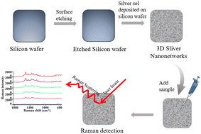 Graphical abstract: Constructing a 3D interconnected network of Ag nanostructures for high-performance SERS detection of food coloring agents