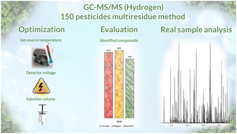 Graphical abstract: Beyond helium: hydrogen as a carrier gas in multiresidue pesticide analysis in fruits and vegetables by GC-MS/MS