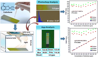 Graphical abstract: Paper-based colorimetric sensor using Photoshop and a smartphone app for the quantitative detection of carbofuran
