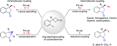 Graphical abstract: Palladium- and nickel-catalyzed cascade enantioselective ring-opening/coupling reactions of cyclobutanones