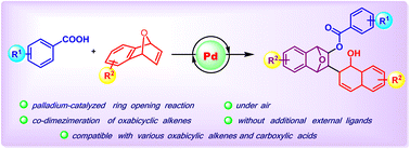 Graphical abstract: Palladium-catalyzed stereocontrolled ring-opening of 7-oxabenzonorbornadienes with organic carboxylic acids